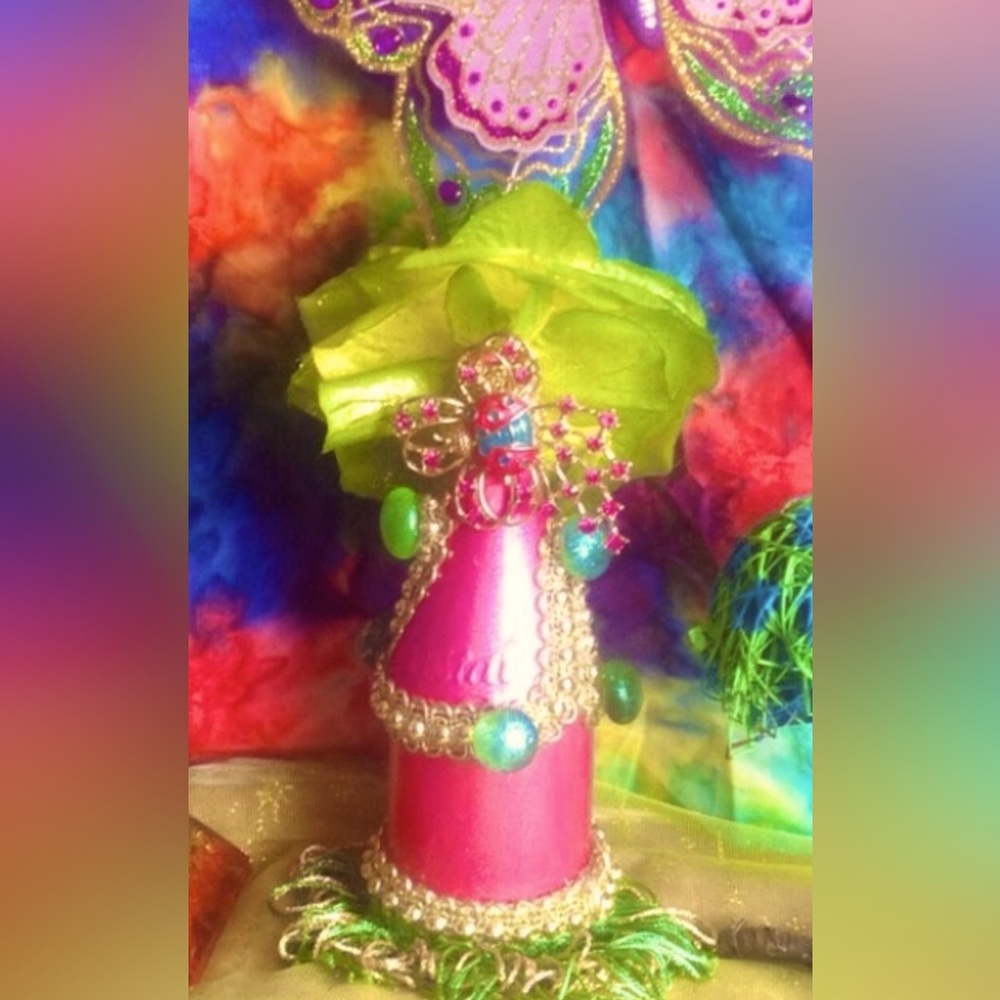Hand Crafted Paradise Dancer Gypsy Bottle Summer Vacation Boho Decor